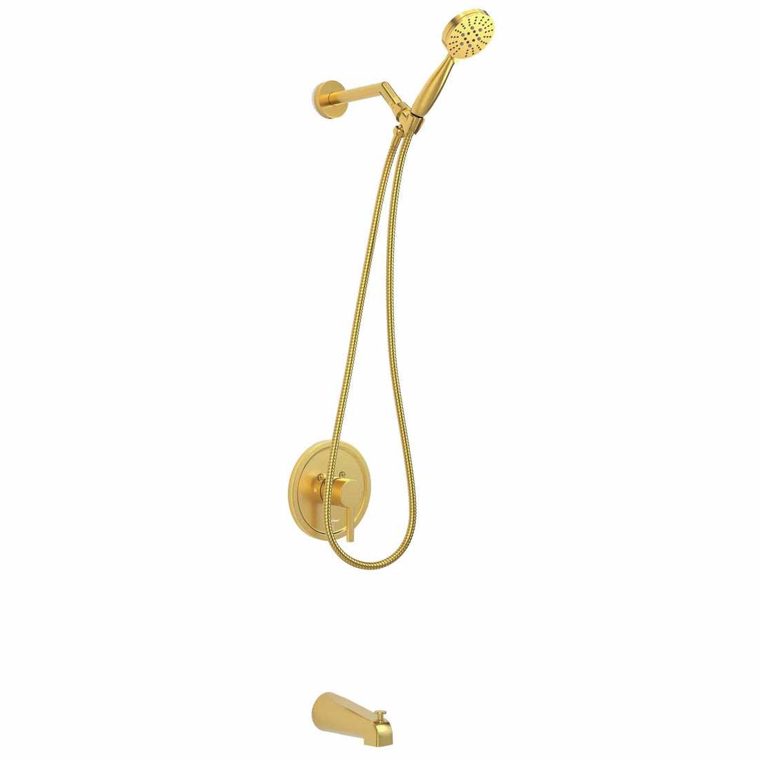 Main Image Tub Spout with Valve and Trim 3-Spray Handheld and Shower Arm Brushed Gold / 2.5 GPM - The Shower Head Store