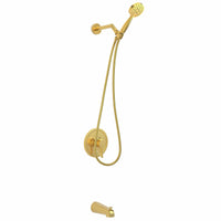 Main Image Tub Spout with Valve and Trim 3-Spray Handheld and Shower Arm Brushed Gold / 2.5 GPM - The Shower Head Store