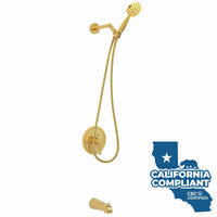 Main Image Tub Spout with Valve and Trim_3-Spray Handheld and Shower Arm Brushed Gold / 1.75 - The Shower Head Store