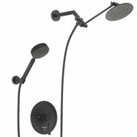 Main Image All Metal Dual Shower Head with Adjustable Arm and Shower Head Wall Mount with Valve and Trim Matte Black / 2.5 - The Shower Head Store