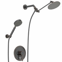 Main Image All Metal Dual Shower Head with Adjustable Arm and Shower Head Wall Mount with Valve and Trim Oil Rubbed Bronze / 2.5 - The Shower Head Store
