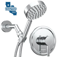 Main Image Valve and Trim, Low Flow 1-Spray Handheld and 7" Shower Arm Chrome / 1.75 - The Shower Head Store