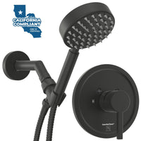 Main Image Valve and Trim, Low Flow 1-Spray Handheld and 7" Shower Arm Matte Black / 1.75 - The Shower Head Store
