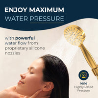 Maximum Pressure California Compliant Low Flow HammerHead Showers 3-Spray Handheld Shower Head 1.8 / Brushed Gold - The Shower Head Store