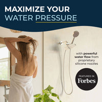 Max Water Pressure All Metal Dual Shower Head Combo Rainfall and Handheld Shower Head Brushed Gold - The Shower Head Store