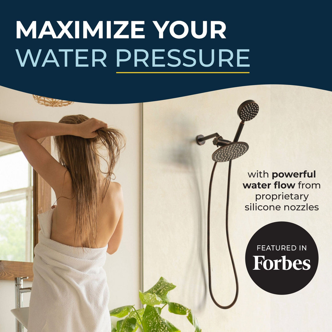 Maximum Water Pressure 1-Spray Dual Shower Head Oil Rubbed Bronze  / 2.5 - The Shower Head Store
