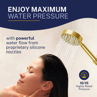 Max Pressure All Metal Handheld Shower Head Set 1-Spray Chrome - The Shower Head Store Brushed Gold / 2.5 GPM Brushed Gold / 1.75 GPM