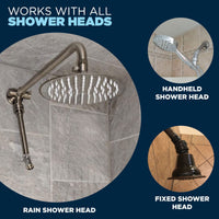 Metal Swivel Ball Adapter Works with All Shower Heads Shower Heads Chrome - The Shower Head Store