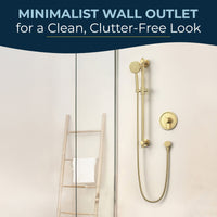 Minimalist Wall Outlet Drop Ell Brushed Gold - The Shower Head Store
