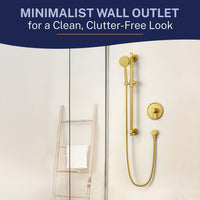 Minimalist Wall Outlet Drop Ell Brushed Gold - The Shower Head Store
