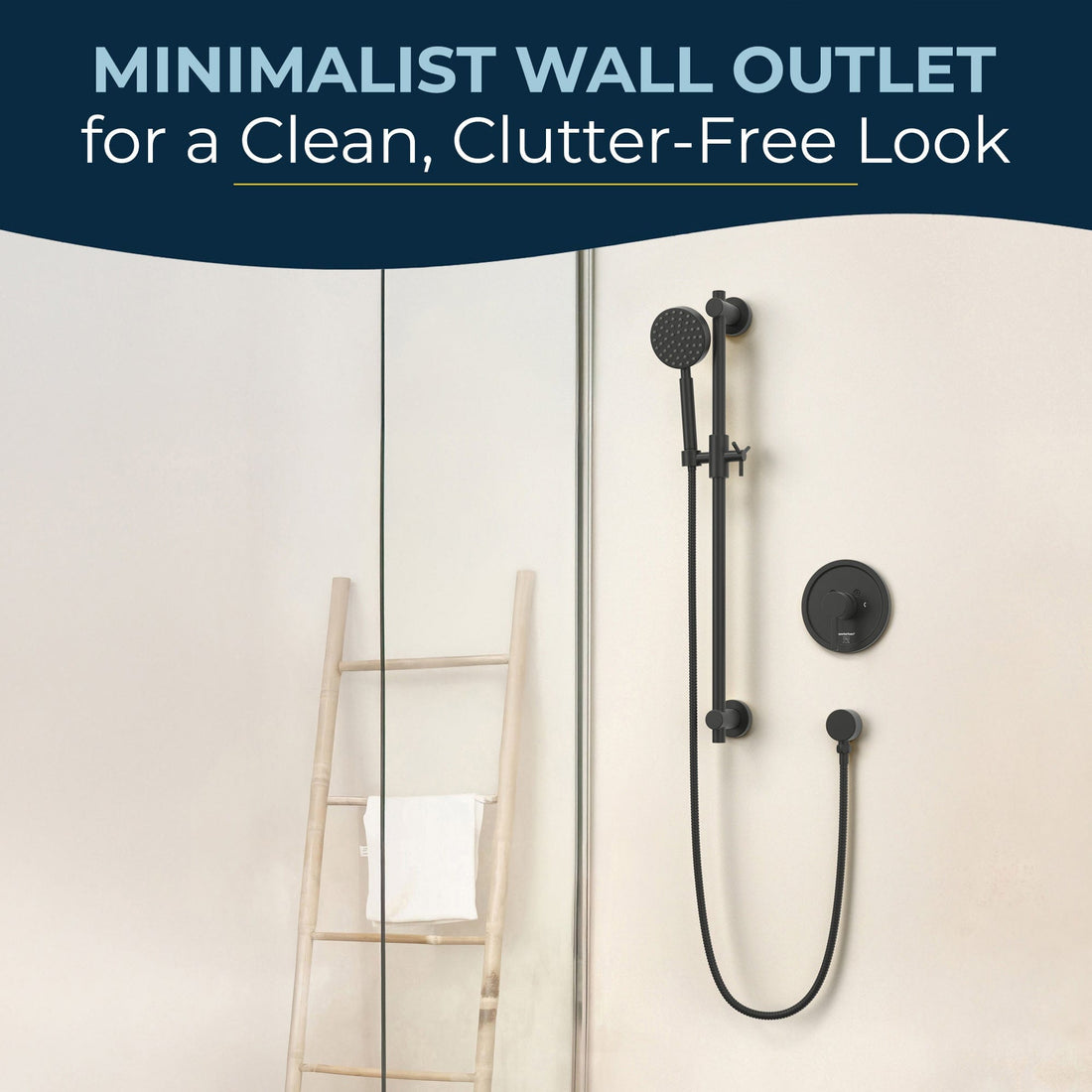 Minimalist Wall Outlet Drop Ell Matte Black  - The Shower Head Store
