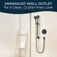 Minimalist Wall Outlet Drop Ell Matte Black - The Shower Head Store