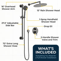 What's Included All Metal Shower Slide Bar With Handheld Shower Head – Complete Shower System With Valve And Trim Oil Rubbed Bronze / 2.5 - The Shower Head Store