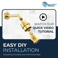 Installation Shower Head Filter Polished Brass - The Shower Head Store