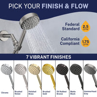 Pick Your Finish 1-Spray Handheld Shower Head Set HammerHead Gray / 2.5 GPM - The Shower Head Store