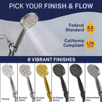 Pick Your Finish 3-Spray Handheld Shower Head Set HammerHead Gray / 2.5 GPM HammerHead Gray / 1.75 GPM - The Shower Head Store