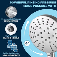Features 3-Spray Low Flow Handheld Shower Head Set Brushed Nickel / 1.75 GPM - The Shower Head Store