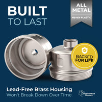 Built to Last Inline Shower Filter Brushed Nickel - The Shower Head Store