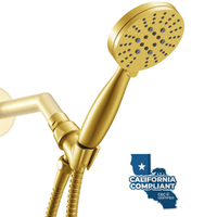 Main Image 3-Spray Low Flow Handheld Shower Head Set Brushed Gold / 1.8 GPM - The Shower Head Store