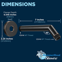 Shower Arm Dimensions All Metal 2-Inch High Pressure Shower Head Set - Complete Shower System with Valve and Trim Oil Rubbed Bronze  / 2.5 - The Shower Head Store