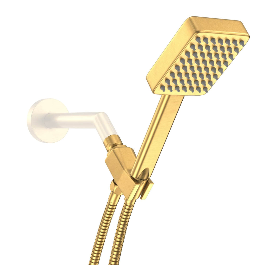 Main Image Handheld Square Shower Head Set Brushed Gold  / 2.5 - The Shower Head Store