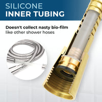 Silicone Inner Tubing Shower Hose Attachment for Shower Head Brushed Gold / 72 Inches - The Shower Head Store