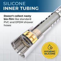 Silicone Inner Tubing Shower Hose Attachment for Shower Head 72 Inch Chrome - The Shower Head Store