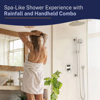 Lifestyle 2-Handle Valve and Trim Shower System with Dual Shower Head and Slide Bar Matte Black / 2.5 - The Shower Head Store