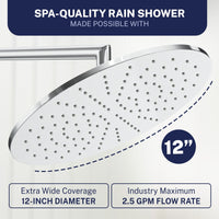 Spa Quality 2-Handle Valve and Trim Shower System with Dual Shower Head and Slide Bar Chrome / 2.5 - The Shower Head Store