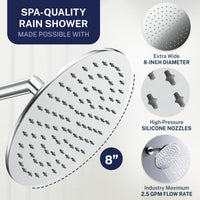 Optimized Pressure All Metal Dual Shower Head with Slide Bar Set - Complete Shower System with Valve and Trim Chrome / 2.5 GPM Chrome / 1.75 GPM - The Shower Head Store