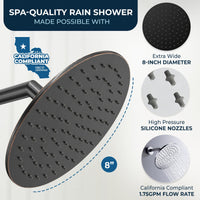 Spa Quality All Metal Dual Shower Head with Slide Bar Set - Complete Shower System with Valve and Trim Oil Rubbed Bronze / 1.75 GPM - The Shower Head Store