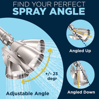 Perfect Spray Angle All Metal 2-Inch High Pressure Shower Head Set - Complete Shower System with Valve and Trim Brushed Nickel / 2.5 - The Shower Head Store