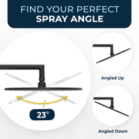 Features 12 Inch Rain Shower Head with Arm Matte Black / 2.5 - The Shower Head Store