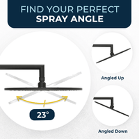 Features 12 Inch Rain Shower Head with Arm Matte Black / 2.5 - The Shower Head Store