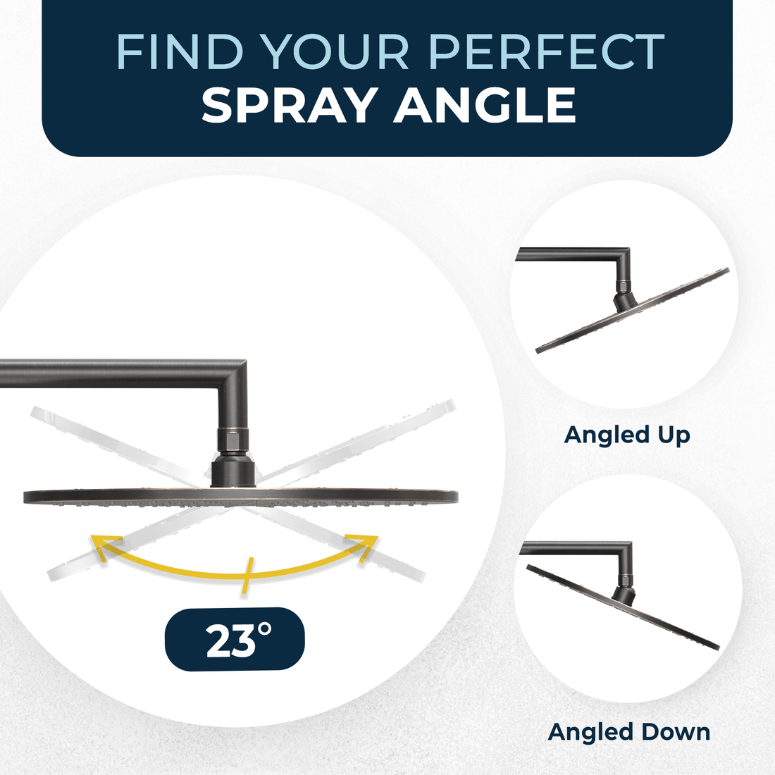 Features 12 Inch Rain Shower Head with Arm Oil Rubbed Bronze / 2.5 - The Shower Head Store