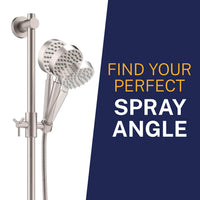 Spray Angle ALL Metal Shower Slide Bar with Hand Held Shower Head & Hose Brushed Nickel / 2.5 GPM Brushed Nickel / 1.75 GPM - The Shower Head Store