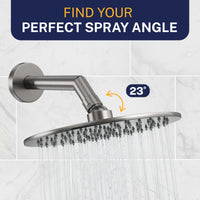 Spray Angle 8 Inch Rain Shower Head HammerHead Gray / 2.5 GPM - The Shower Head Store