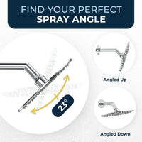 Spray Angle 8 Inch Round Rain Shower Head Chrome / 2.5 GPM Chrome / 1.75 GPM - The Shower Head Store