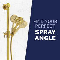 Adjustable Angle Slide Bar with 3-Spray Hand Held Shower Head & Hose Brushed Gold / 2.5 GPM Brushed Gold / 1.75 GPM - The Shower Head Store