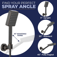 Spray Angle Square Dual Shower Head Set Oil Rubbed Bronze / 2.5 - The Shower Head Store