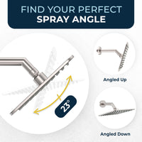 Spray Angle Square Rain Shower Head Brushed Nickel / 2.5 - The Shower Head Store