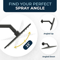 Spray Angle Square Rain Shower Head Matte Black / 2.5 - The Shower Head Store