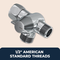 Standard_NPS_and_NPT_Threads_Diverter_Without_Holder Chrome - The Shower Head Store