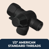 Standard_NPS_and_NPT_Threads_Diverter_Without_Holder Matte Black - The Shower Head Store