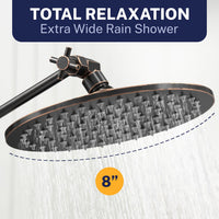 Extra Wide Rain Shower 1-Spray Dual with Adjustable Arm Oil Rubbed Bronze / 2.5 GPM - The Shower Head Store