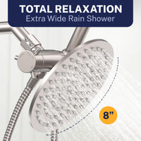 Total Relaxation 1-Spray Dual Shower Head Brushed Nickel / 2.5 - The Shower Head Store