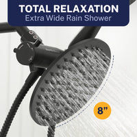 Total Relaxation 3-Spray Dual Shower Head Combo Matte Black / 2.5 GPM - The Shower Head Store