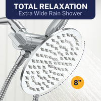 Total Relaxation 3-Spray Dual Shower Head Combo Chrome / 1.75 GPM - The Shower Head Store