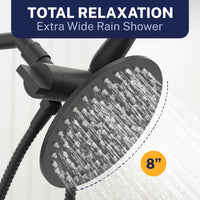 Total Relaxation 3-Spray Dual Shower Head Matte Black / 1.75 GPM - The Shower Head Store