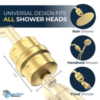 Universal Design Shower Head Filter Brushed Gold - The Shower Head Store
